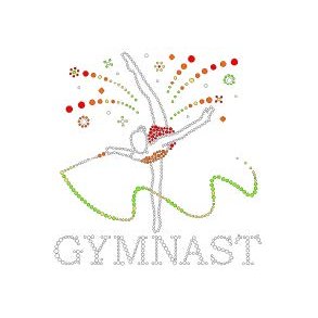 Gymnast med vimpel motiv i pailliet