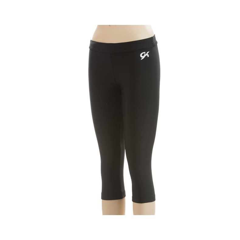 Black Brushed Tricot Capri Leggings