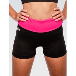 CB578 - Black High-Waisted Shorts with Colorblock Waistband 